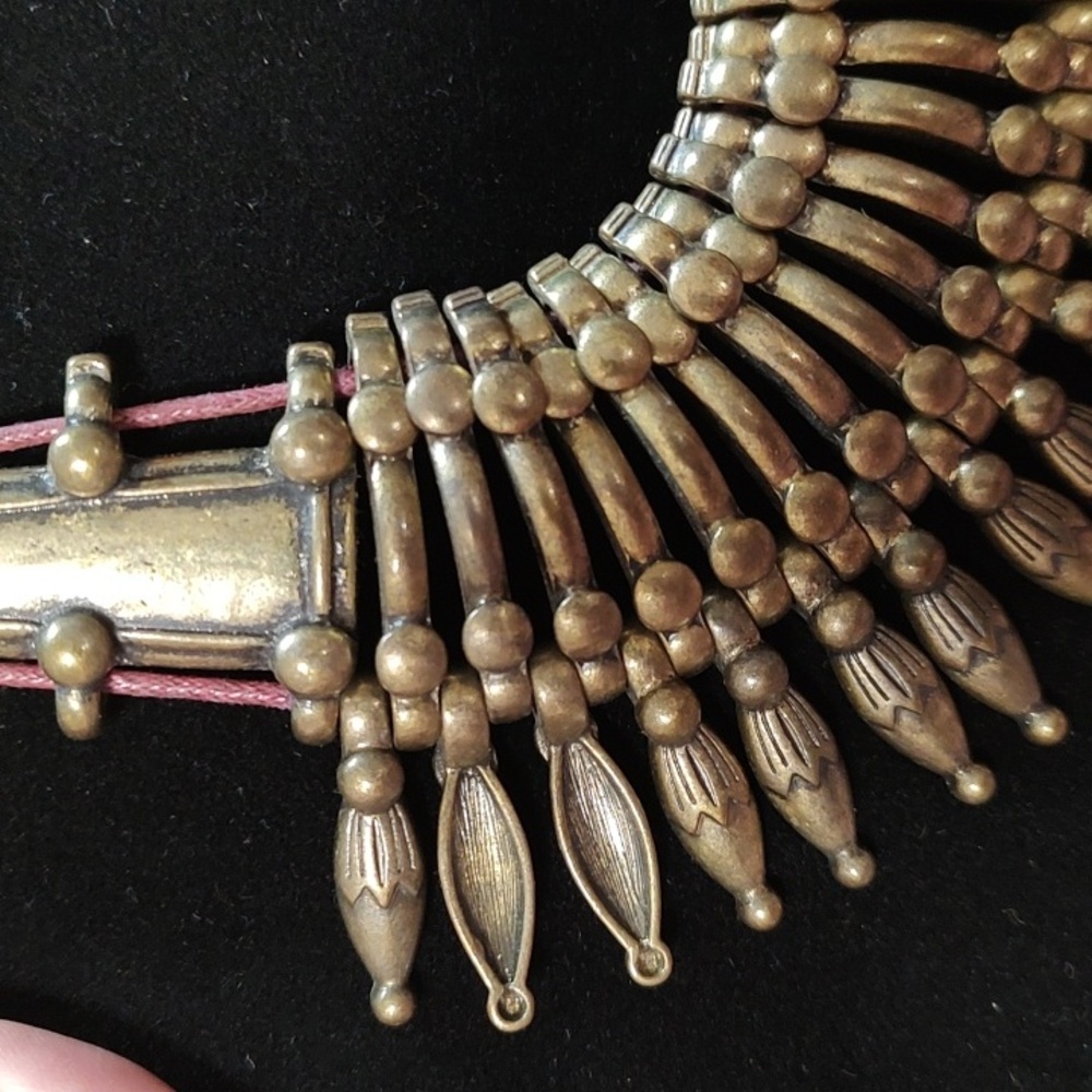 Tribal Brass Statement Necklace - Picture 2 of 5